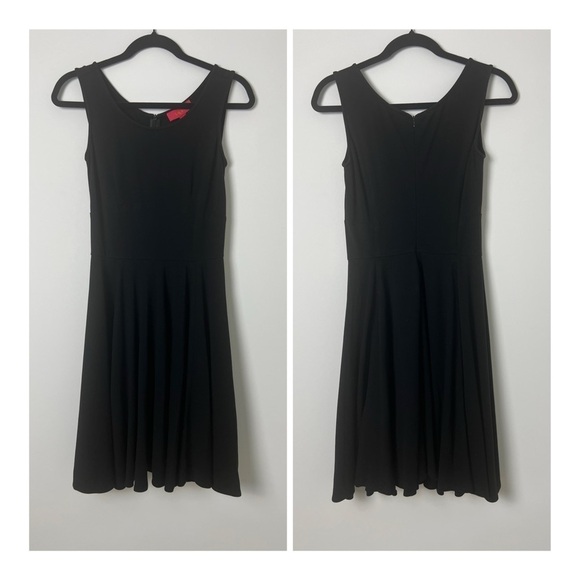 LAVIA Black Made In Italy Fit & Flare Sleeveless Ponte Knit Skater Dress Size 8 - Picture 1 of 11